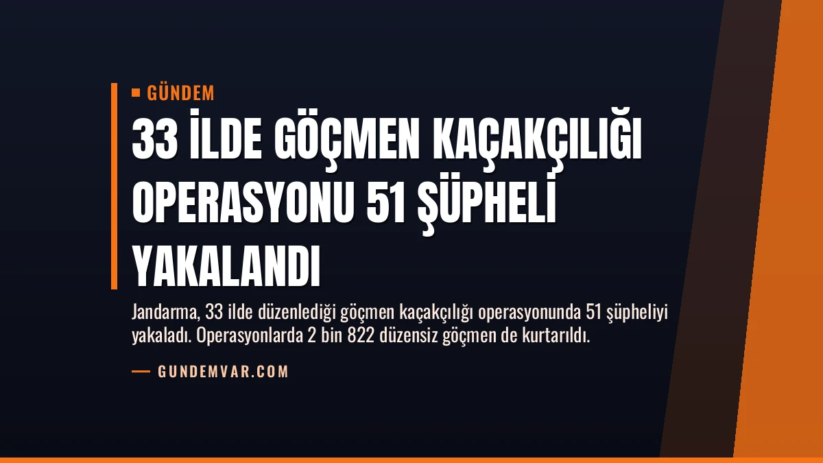 33 İlde Göçmen Kaçakçılığı Operasyonu 51 Şüpheli Yakalandı
