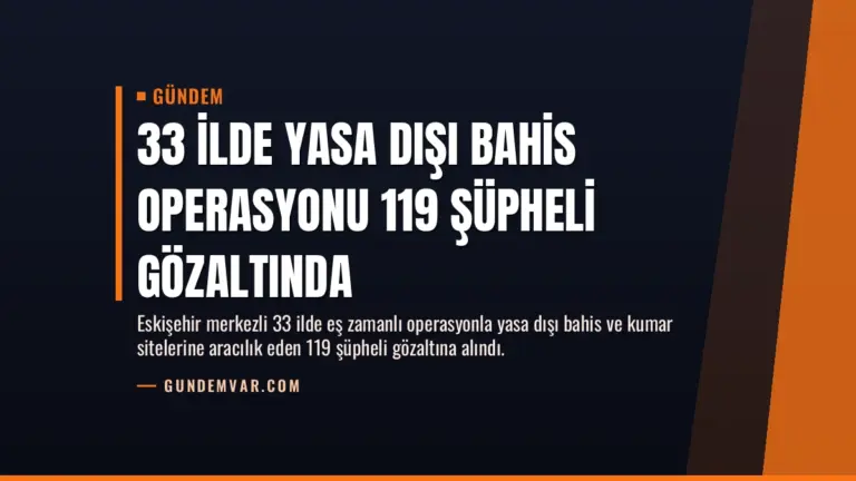 33 İlde Yasa Dışı Bahis Operasyonu 119 Şüpheli Gözaltında