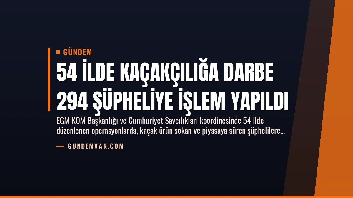 54 İlde Kaçakçılığa Darbe 294 Şüpheliye İşlem Yapıldı