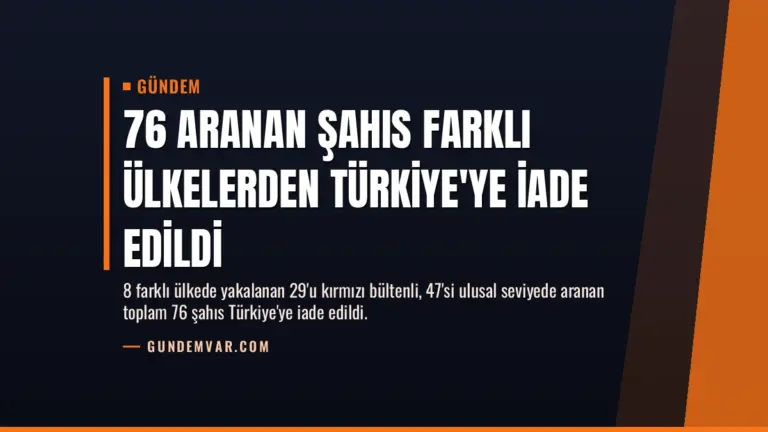 76 Aranan Şahıs Farklı Ülkelerden Türkiye’ye İade Edildi
