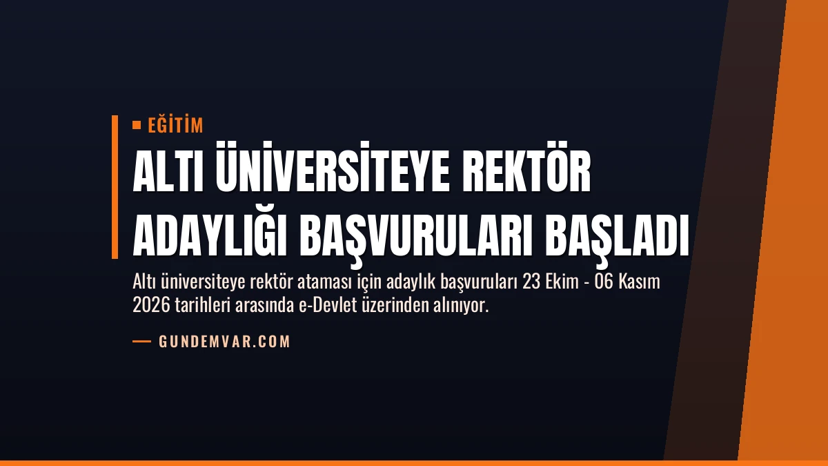 Altı Üniversiteye Rektör Adaylığı Başvuruları Başladı