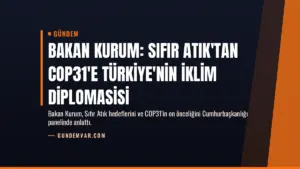Bakan Kurum: Sıfır Atık'tan COP31'e Türkiye'nin İklim Diplomasisi