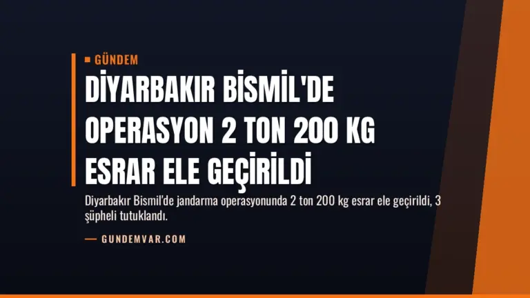 Diyarbakır Bismil’de Operasyon 2 Ton 200 Kg Esrar Ele Geçirildi
