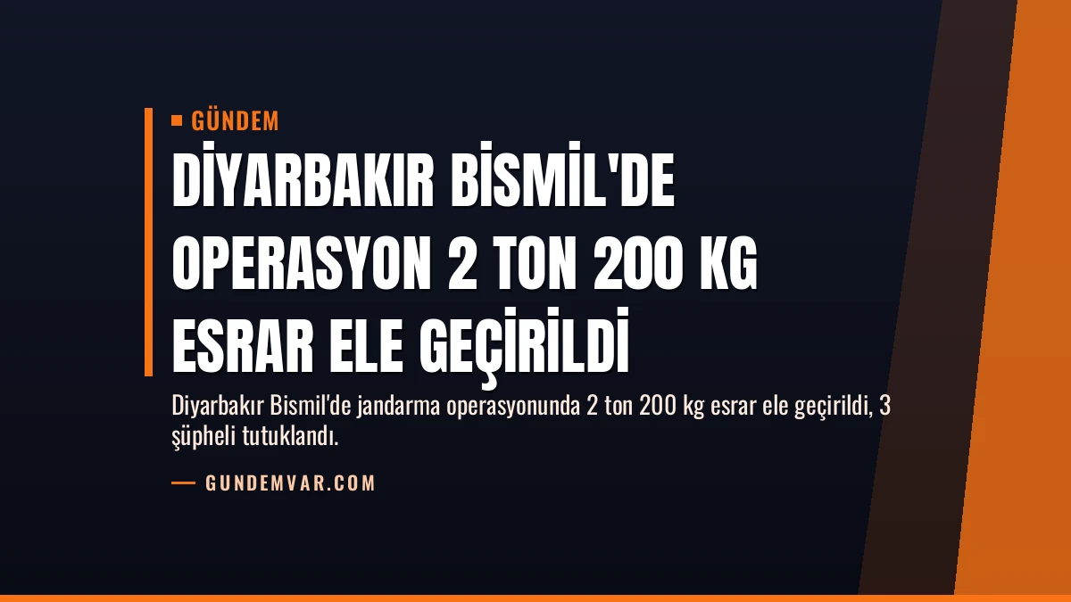 Diyarbakır Bismil’de Operasyon 2 Ton 200 Kg Esrar Ele Geçirildi