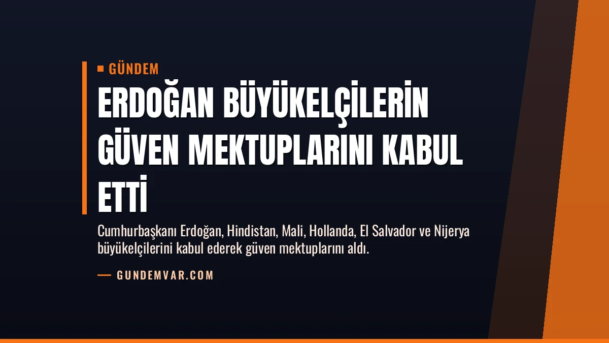 Erdoğan Büyükelçilerin Güven Mektuplarını Kabul Etti