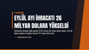 Eylül Ayı İhracatı 26 Milyar Dolara Yükseldi