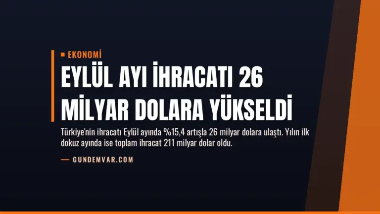Eylül Ayı İhracatı 26 Milyar Dolara Yükseldi