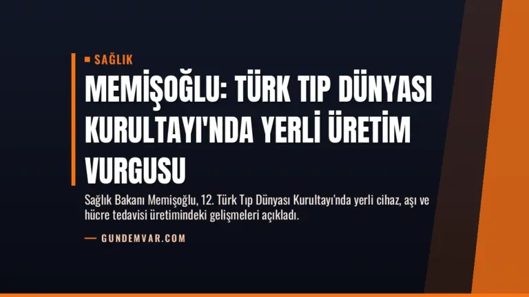 Memişoğlu: Türk Tıp Dünyası Kurultayı'nda yerli üretim vurgusu