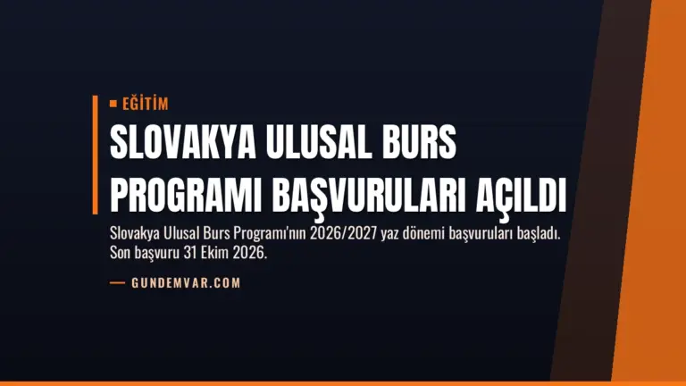 Slovakya Ulusal Burs Programı Başvuruları Açıldı