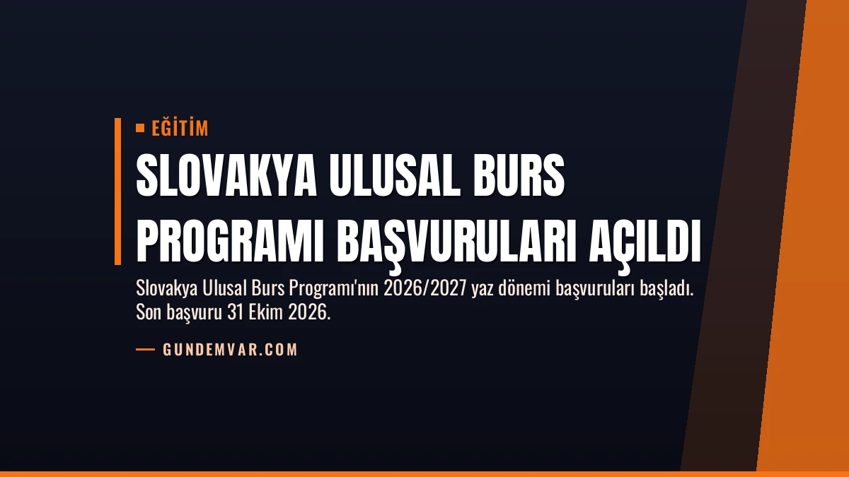 Slovakya Ulusal Burs Programı Başvuruları Açıldı