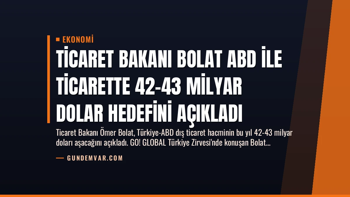 Ticaret Bakanı Bolat ABD ile Ticarette 42-43 Milyar Dolar Hedefini Açıkladı