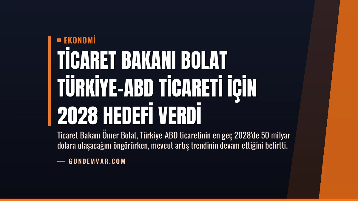 Ticaret Bakanı Bolat Türkiye-ABD Ticareti İçin 2028 Hedefi Verdi