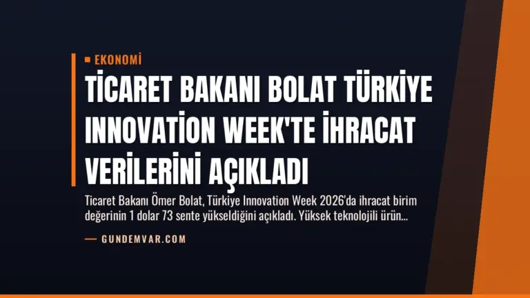 Ticaret Bakanı Bolat Türkiye Innovation Week’te İhracat Verilerini Açıkladı