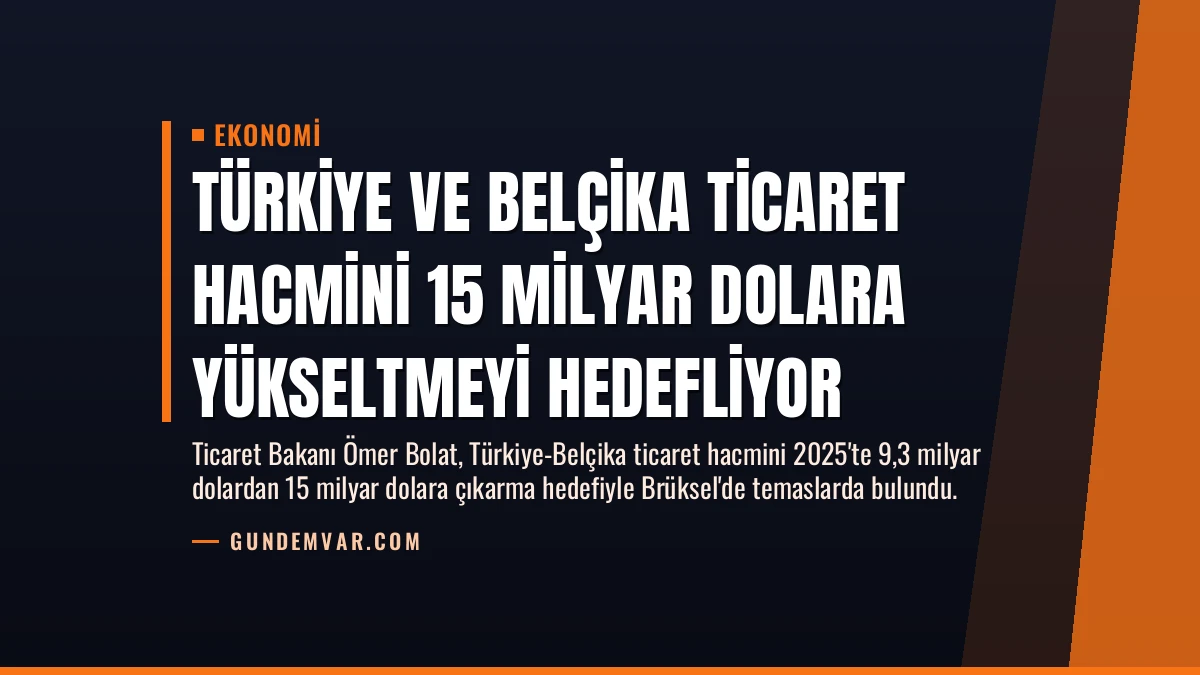 Türkiye ve Belçika Ticaret Hacmini 15 Milyar Dolara Yükseltmeyi Hedefliyor