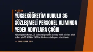 Yükseköğretim Kurulu 35 Sözleşmeli Personel Alımında Yedek Adaylara Çağrı